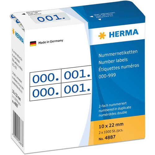 Herma Adhesive Number Labels (10x22mm)