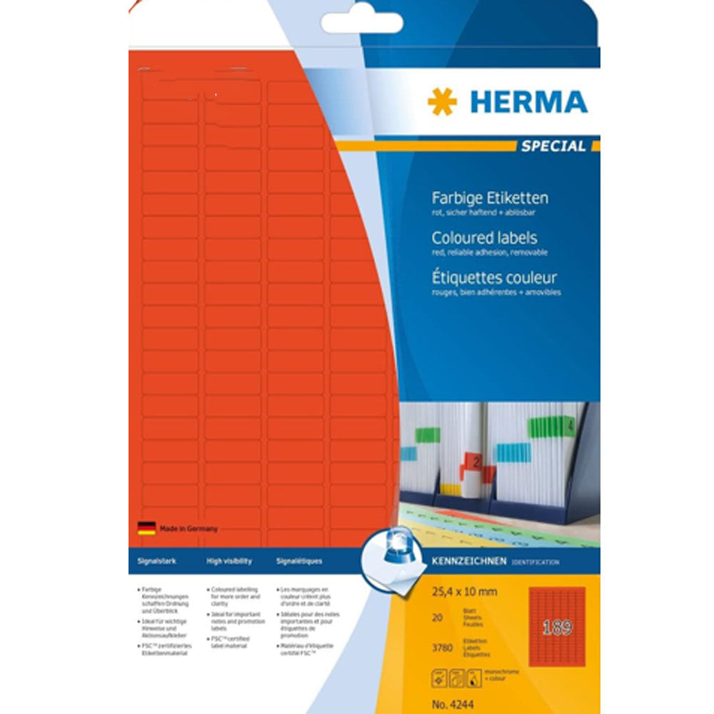 Wyjmowane etykiety Herma A4 20pc (25,4x10 mm)