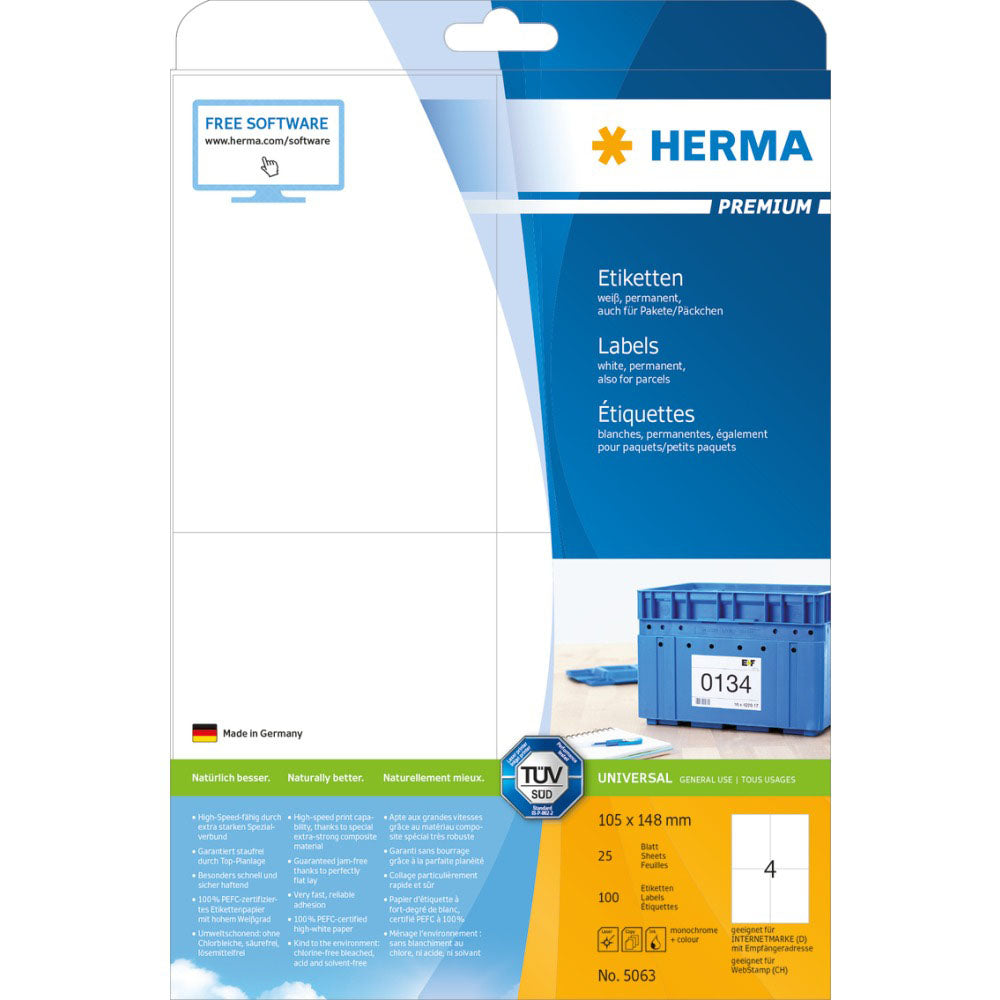 Herma Premium Labels A4 105mm 25 st