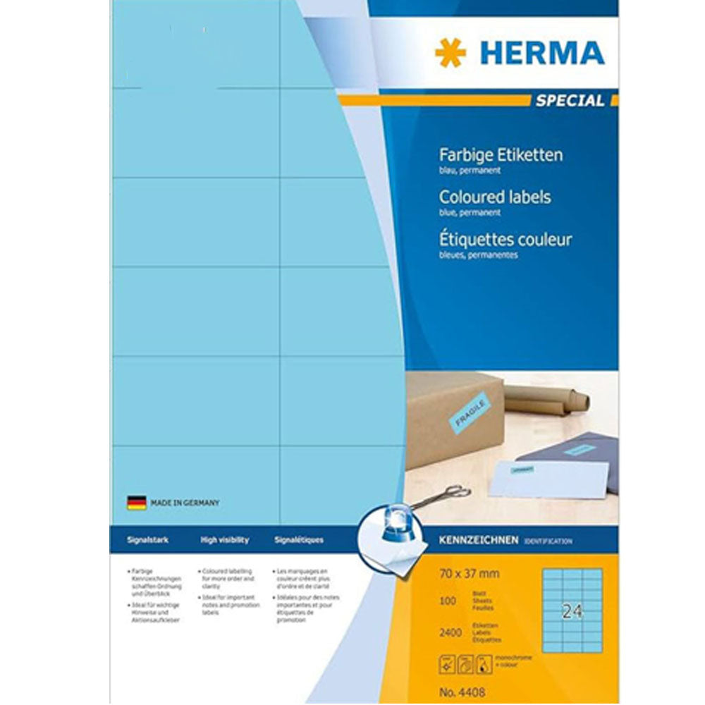 Herma Colored Etiketter A4 100 st (70x37mm)