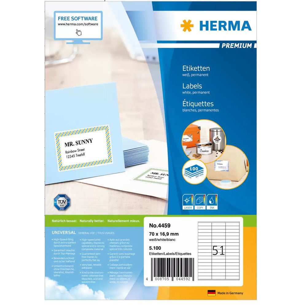 HERMA Premium mærker A4 70mm 100pc