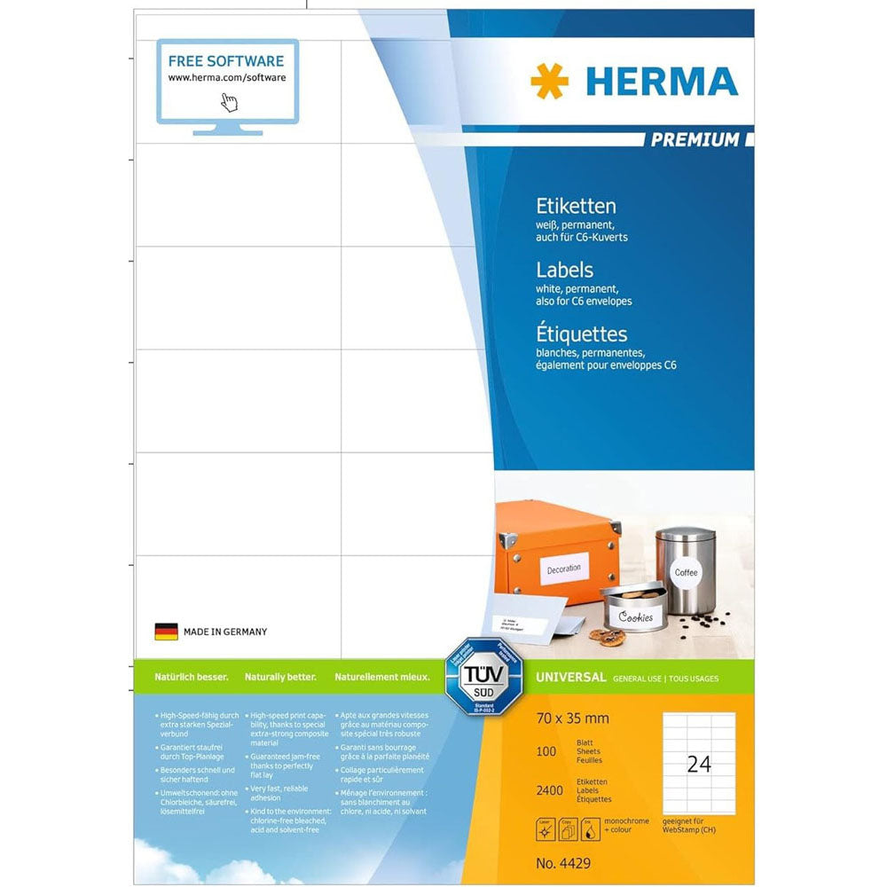 Herma Premium Labels A4 70mm 100 st