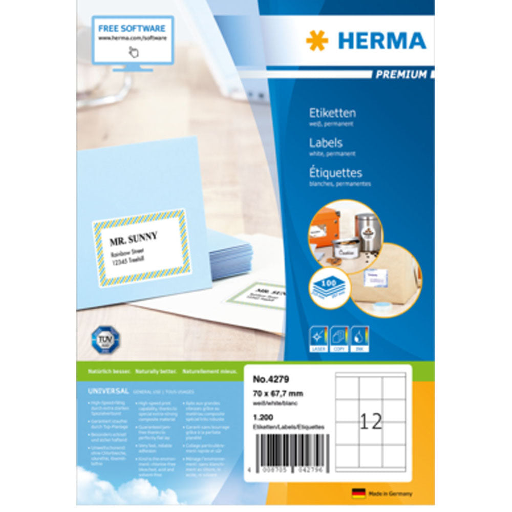 HERMA Premium mærker A4 70mm 100pc