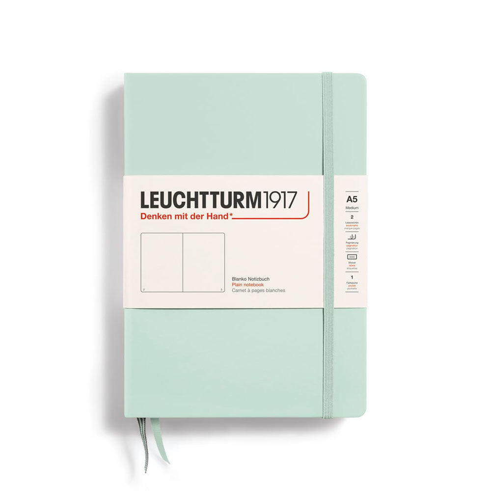 Leuchtturm Hardcover Plain Notebook A5 (grøn)