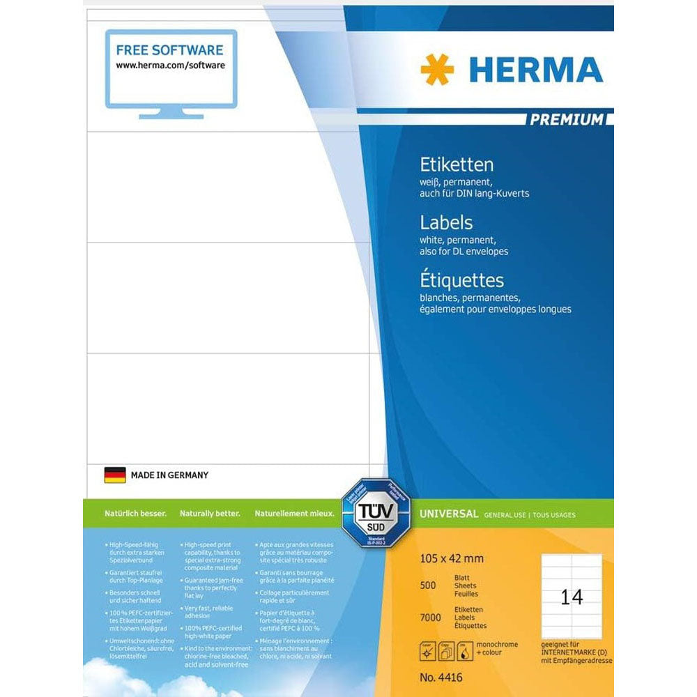 Herma Premium Labels A4 105mm 500 st