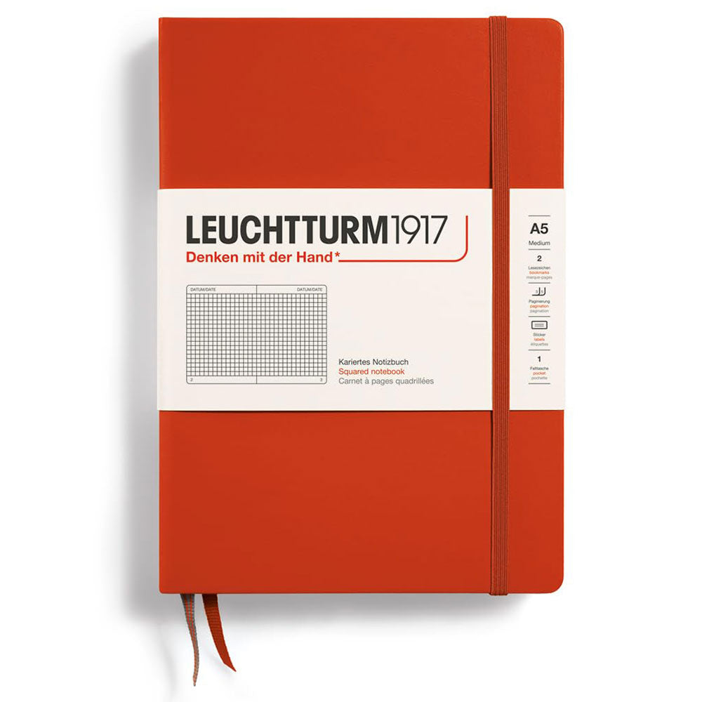 Leuchtturm Hardcover Squared Notebook A5 (Red)