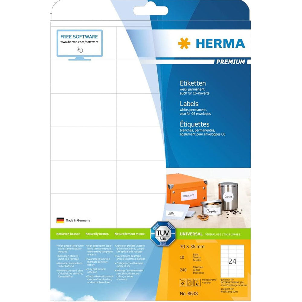 Herma Premium Etyels A4 70 mm 10pc