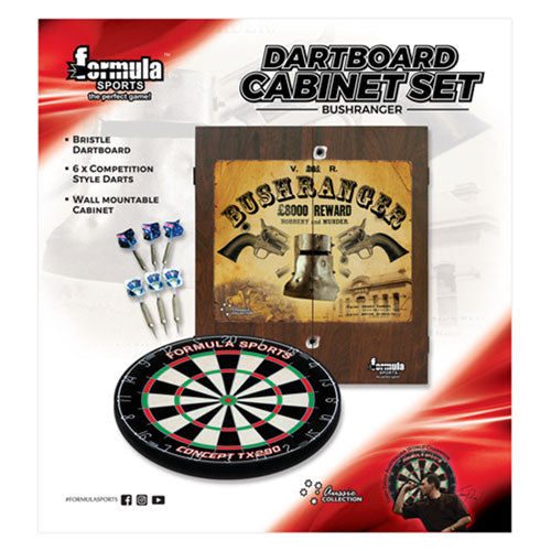 Formula Sports Bushranger Dartboard Cabinet Set