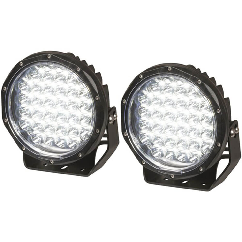 Powertech Solid LED Driving Lights IP68 Black (Pair)