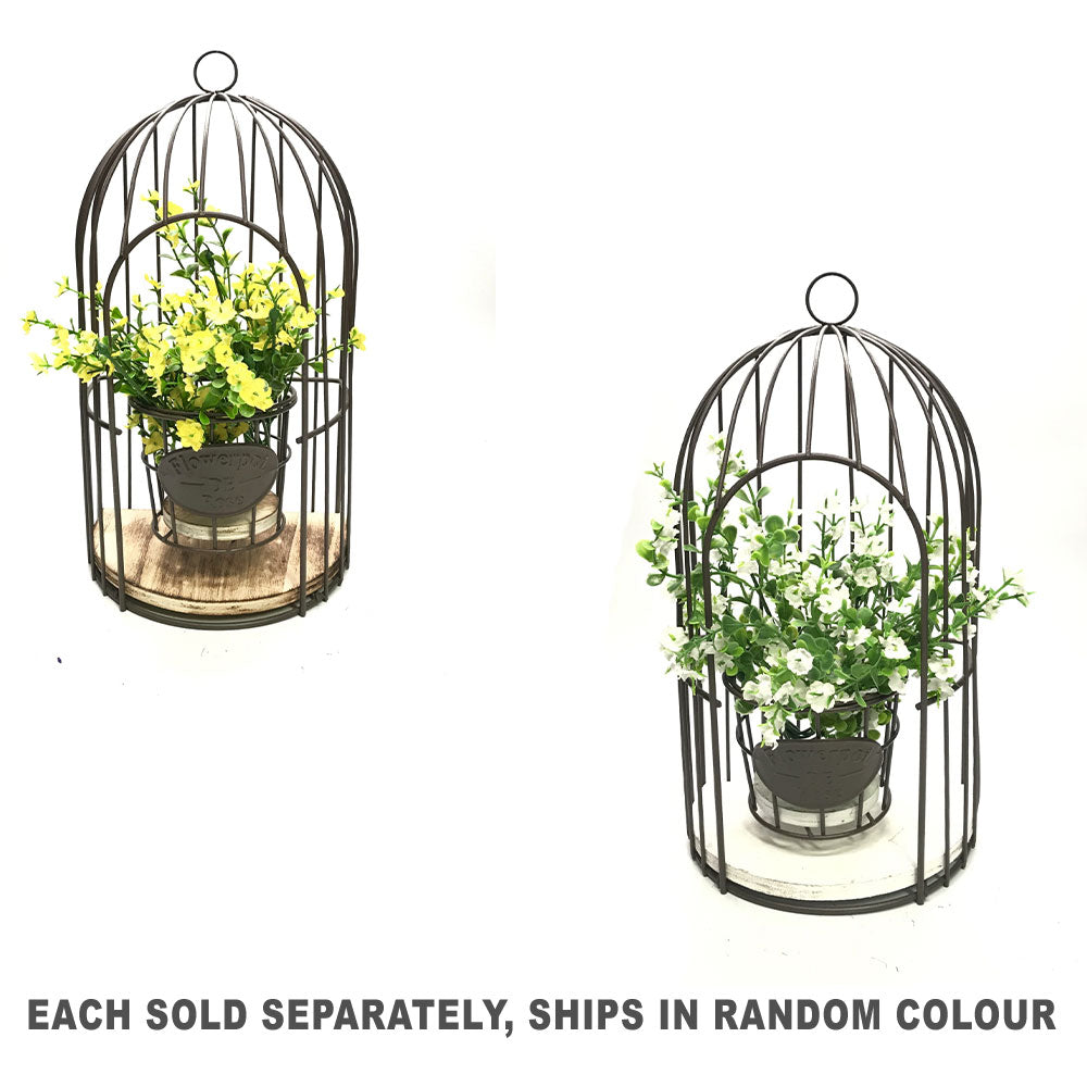 Birdcage med blomsterindretning