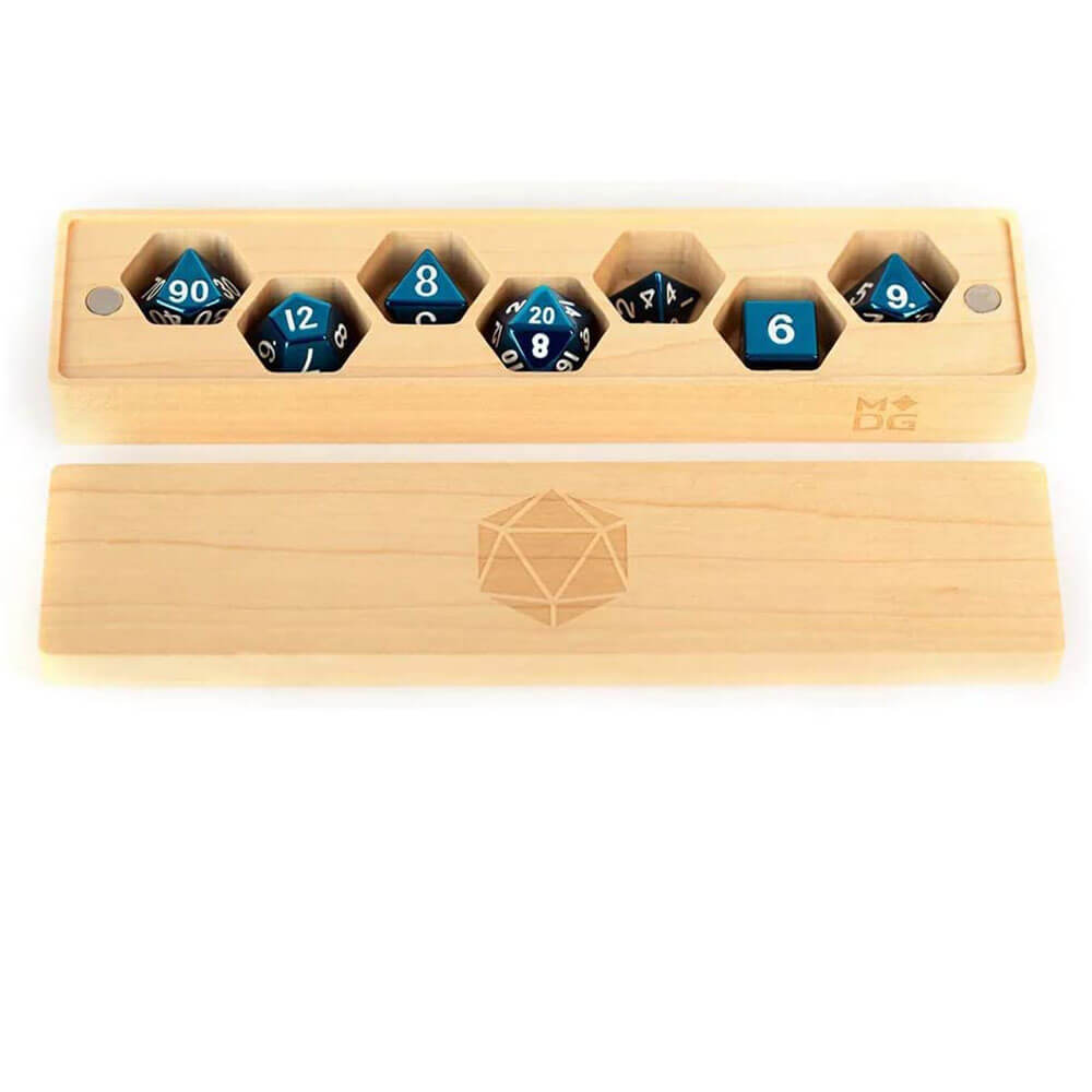 Metallisk terning GamePremium Wood Dice Vault