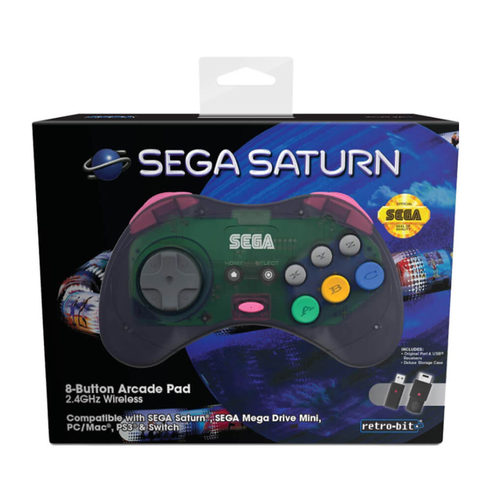 Retro Bit Sega Saturn 2.4G M2 Arcade Pad