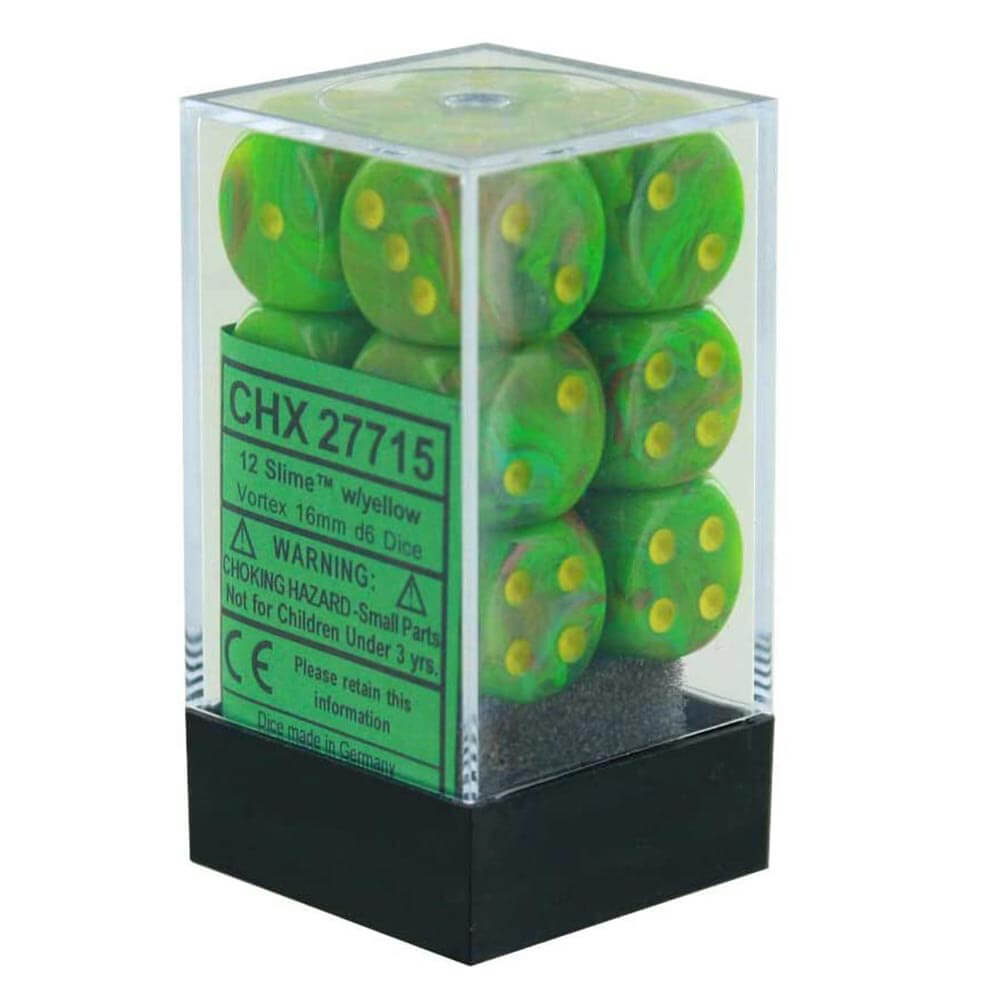 D6 DICE VORTEX 16mm (12 terninger)