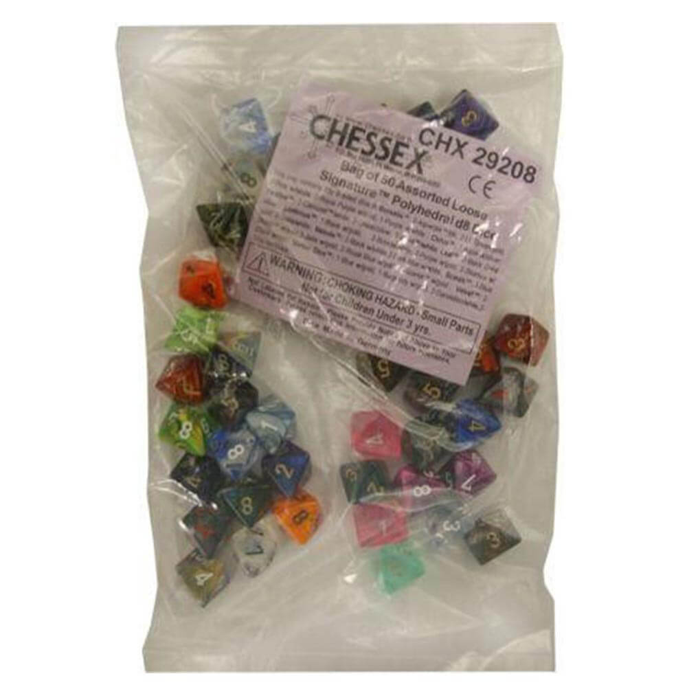 D8 Dice assorti polyédrique lâche (50 dés)