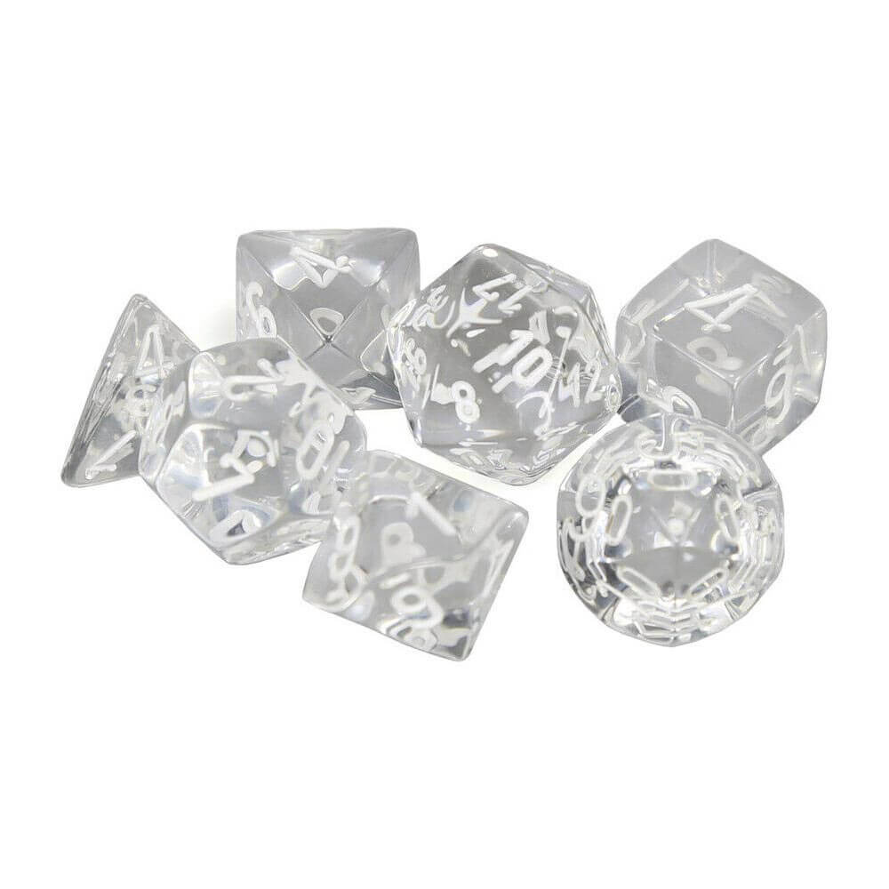 D7 Die Set Dice Translucent Poly (7 terninger)