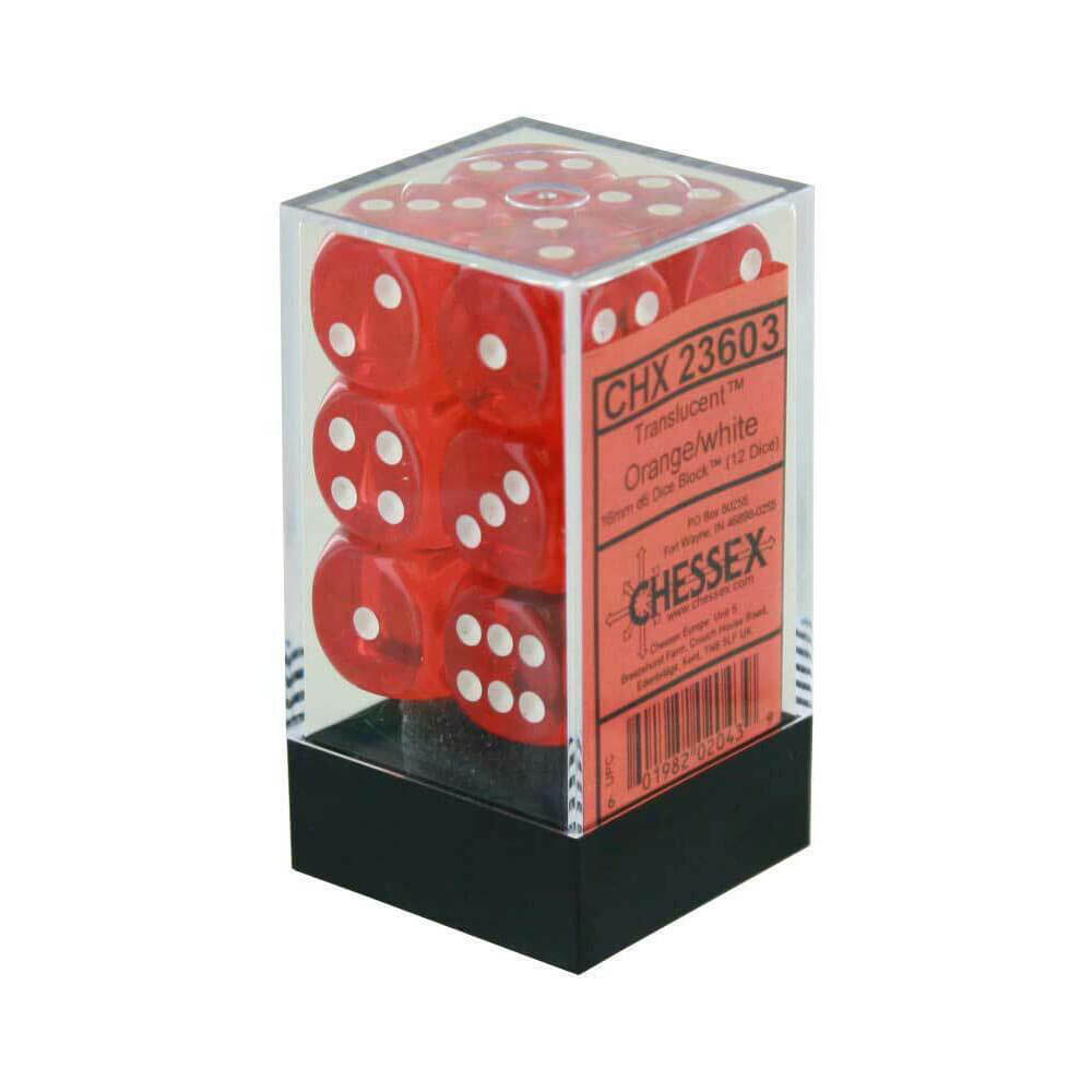 D6 DICE Translucente 16 mm (12 dados)