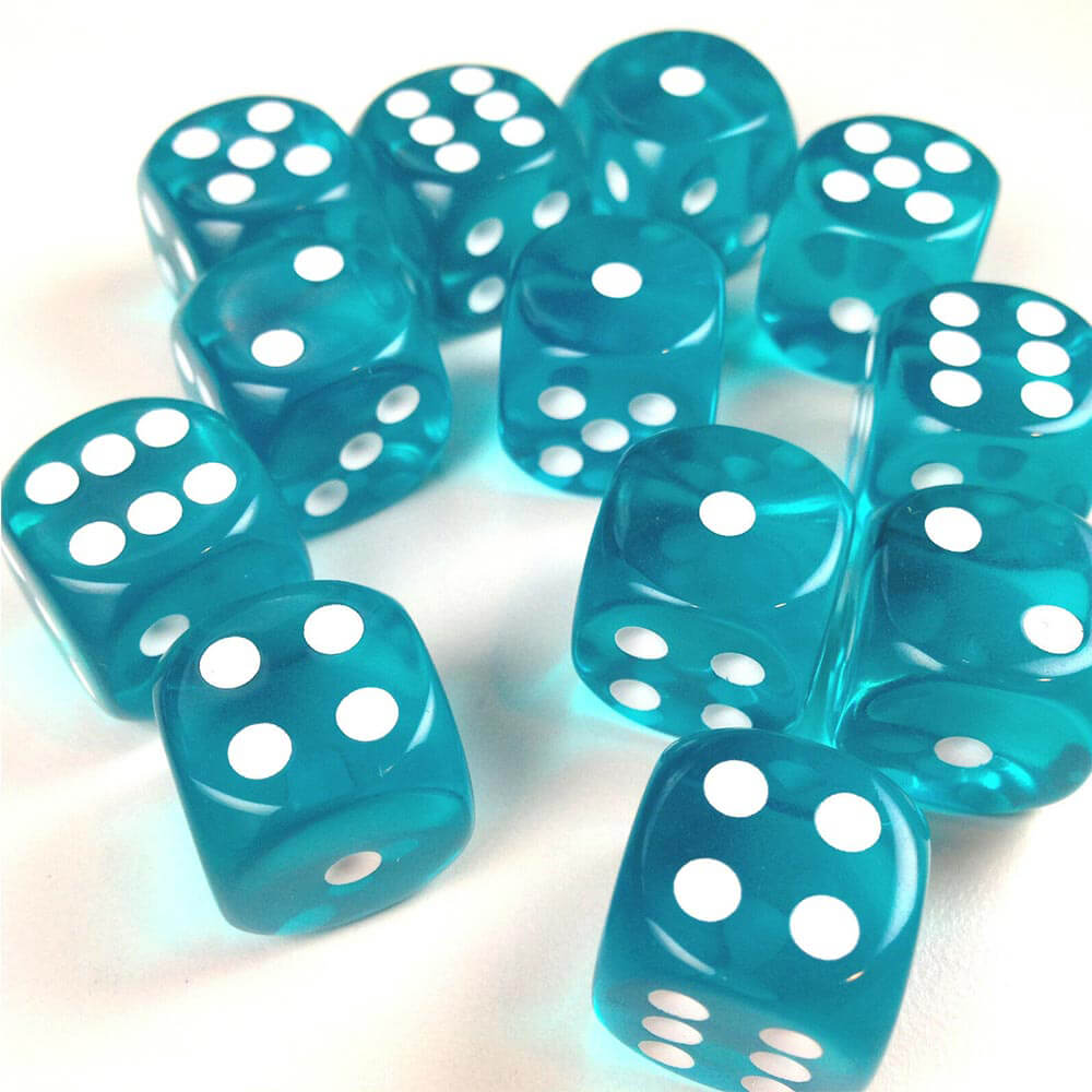 D6 DICE Translucente 16 mm (12 dados)