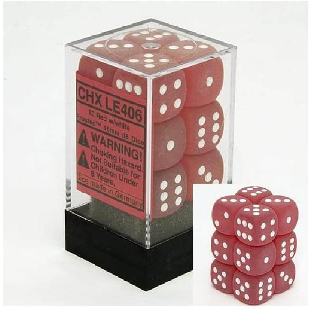 D6 Dice Frosted 16mm (12 Dice)