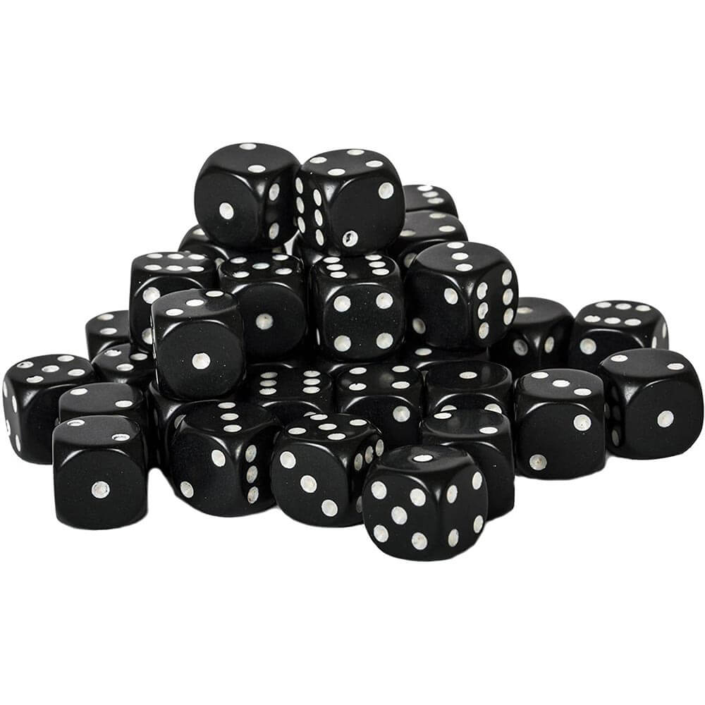 D6 terninger uigennemsigtige 12 mm (36 terninger)