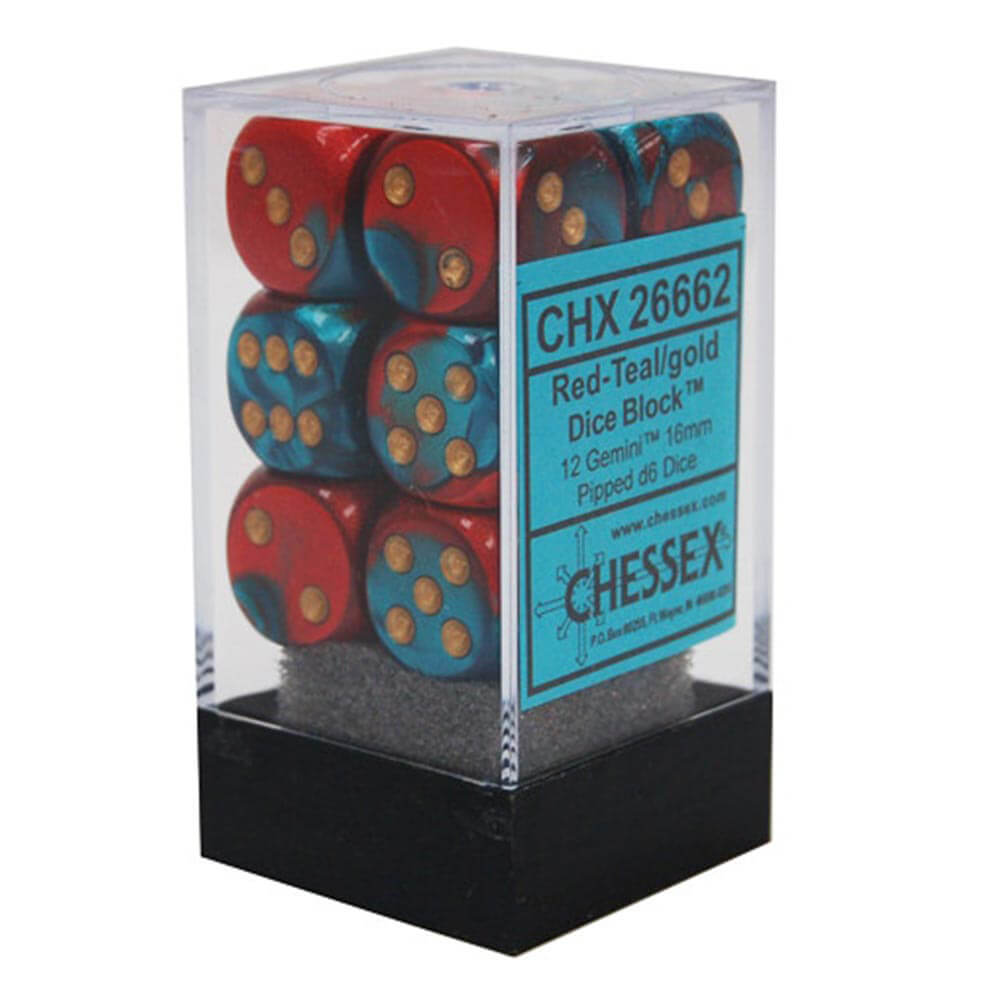 D6 DICE GEMINI 16mm (12 terninger)