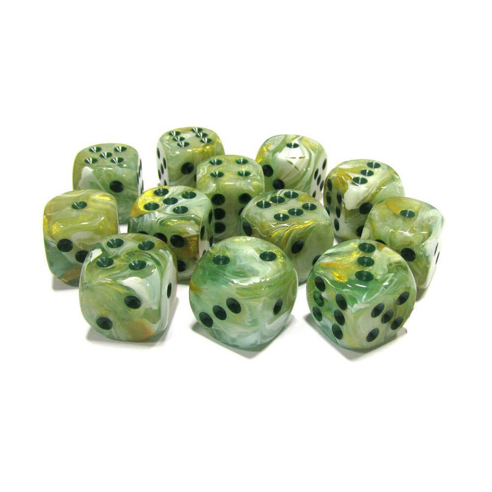 D6 Dice Marmur 16 mm (12 kości)