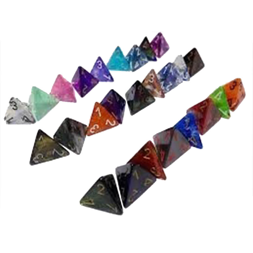 D4 DICE Assorteret Loose Polyhedral (50 terninger)