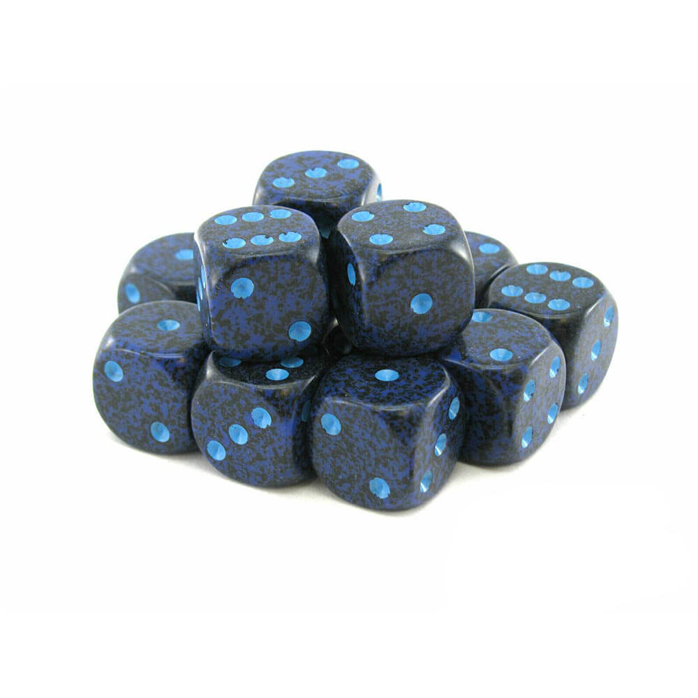 D6 Dice moucheté 16 mm (12 dés)