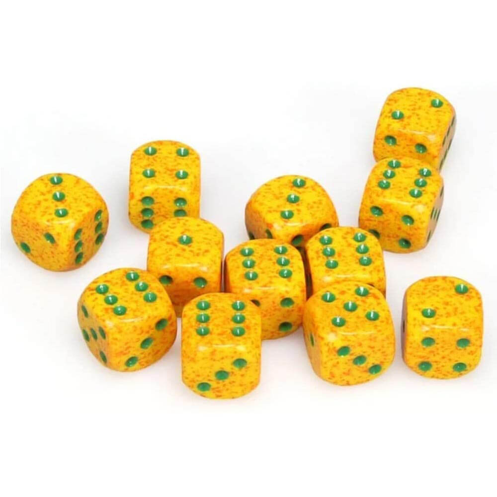 D6 Dice moucheté 16 mm (12 dés)