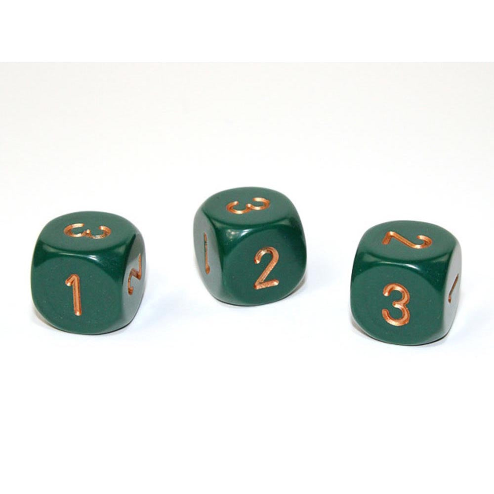 Dados opacos de Chessex D3 16mm (D6 W/ 1-3 duas vezes)