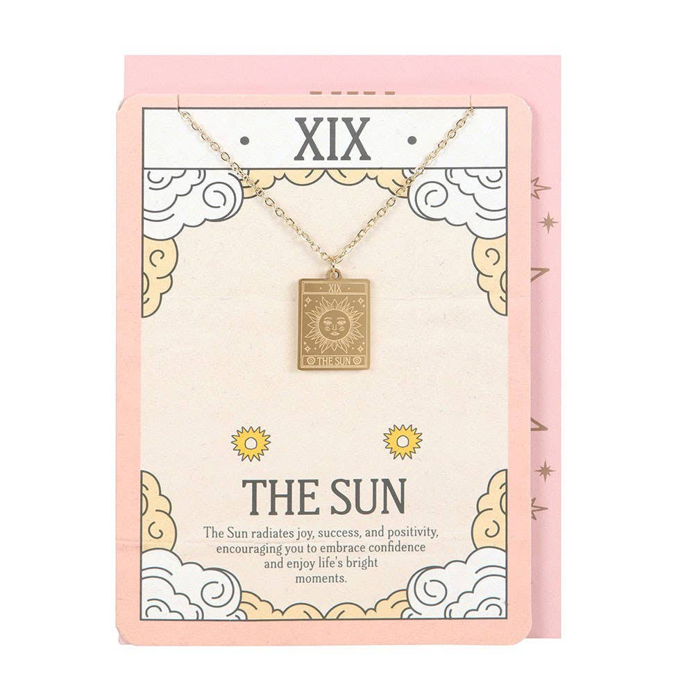 The Sun Vintage Tarot Necklace on Greeting Card