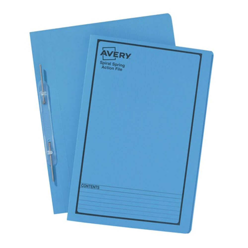 Avery Black Gedrukte Spring Spiral Foolscap (blauw)