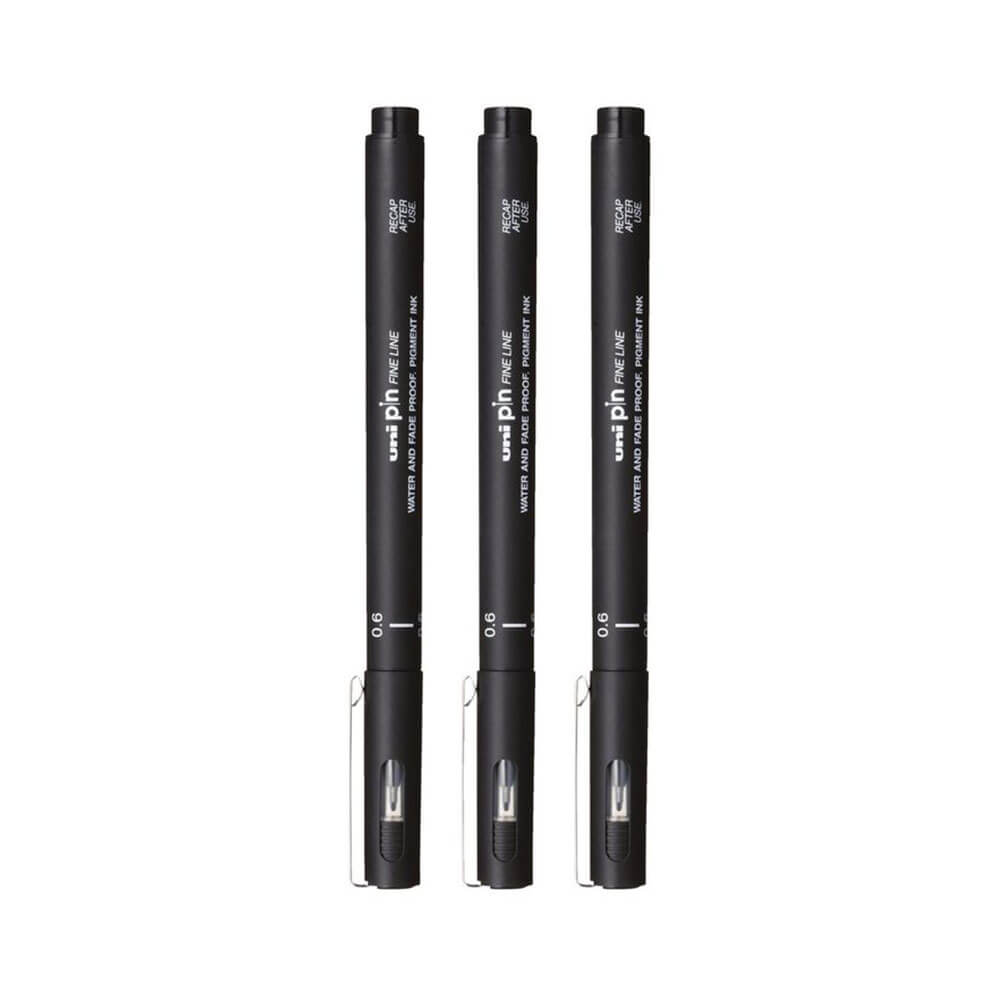 PIN Uni-Ball Fineliner Pen Black (portfel 3)