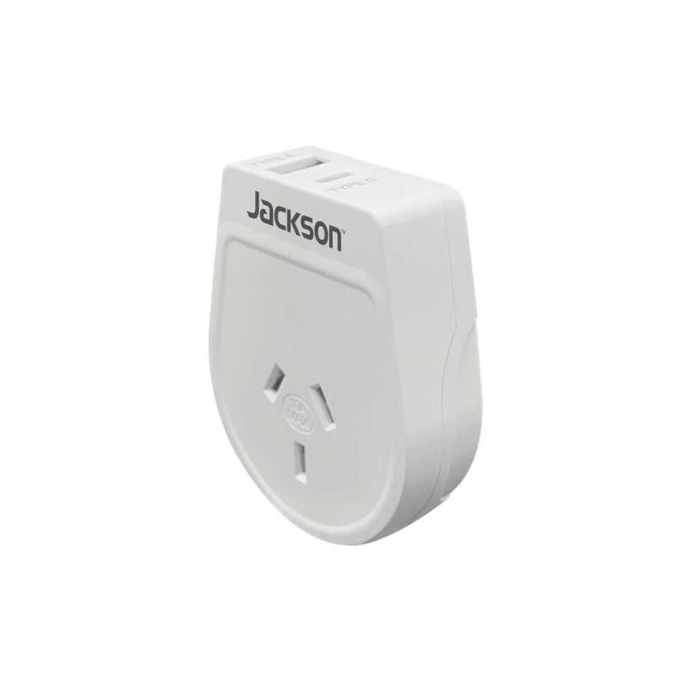 Jackson Industries udgående USB-A & C rejseadapter