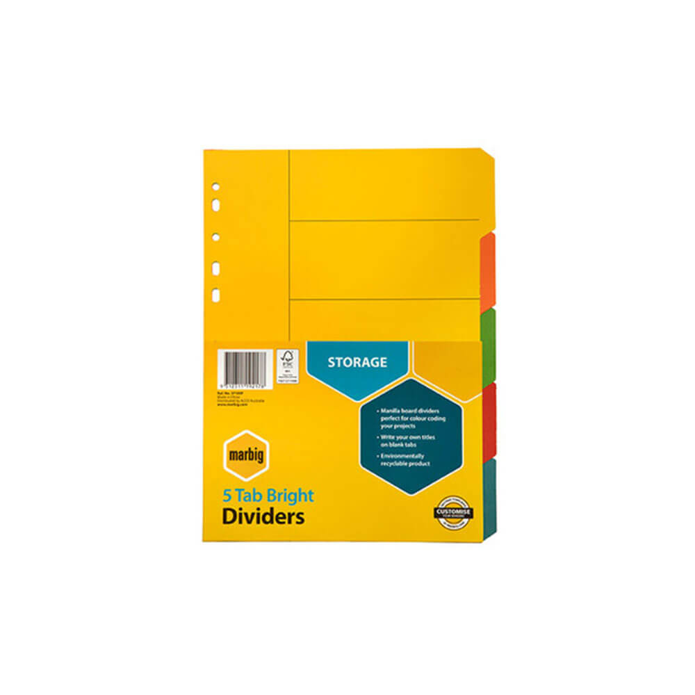 Marbig Manilla Bright Dividers（A4）