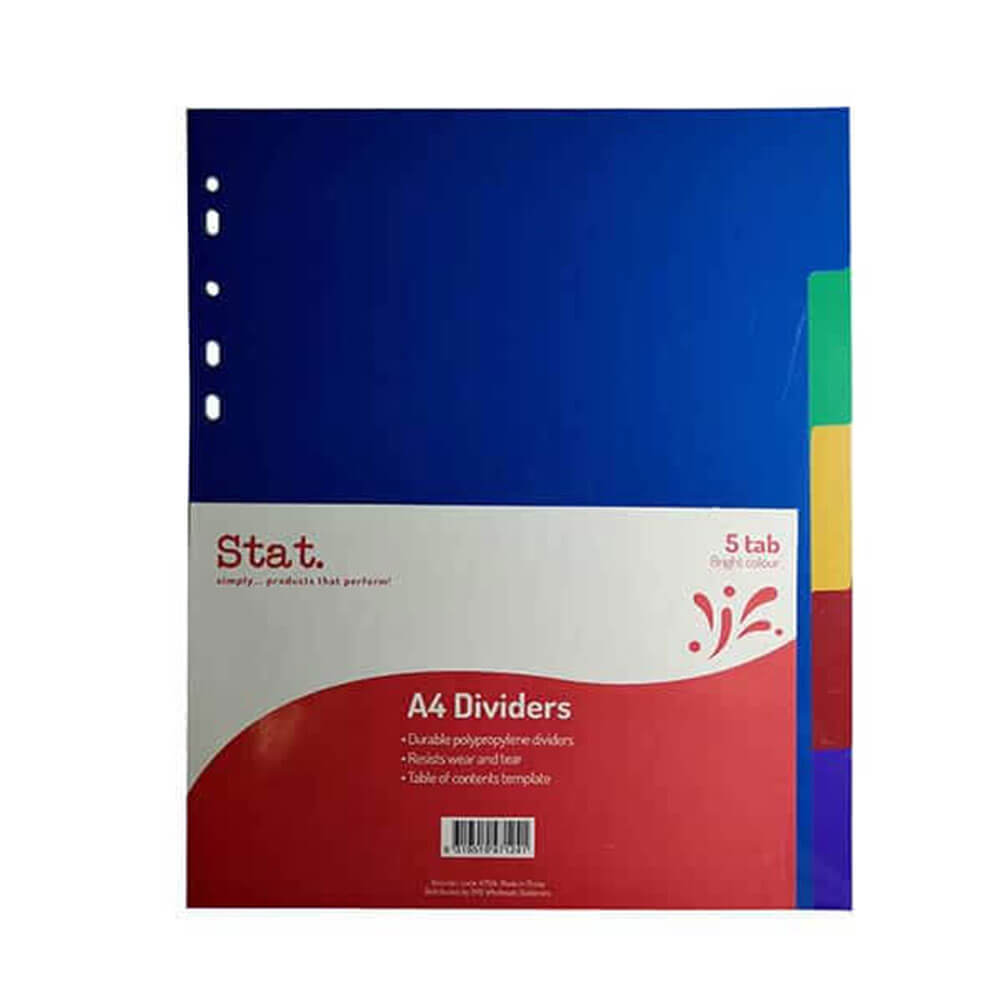 Stat Plastic Dividers A4 (Coloured)