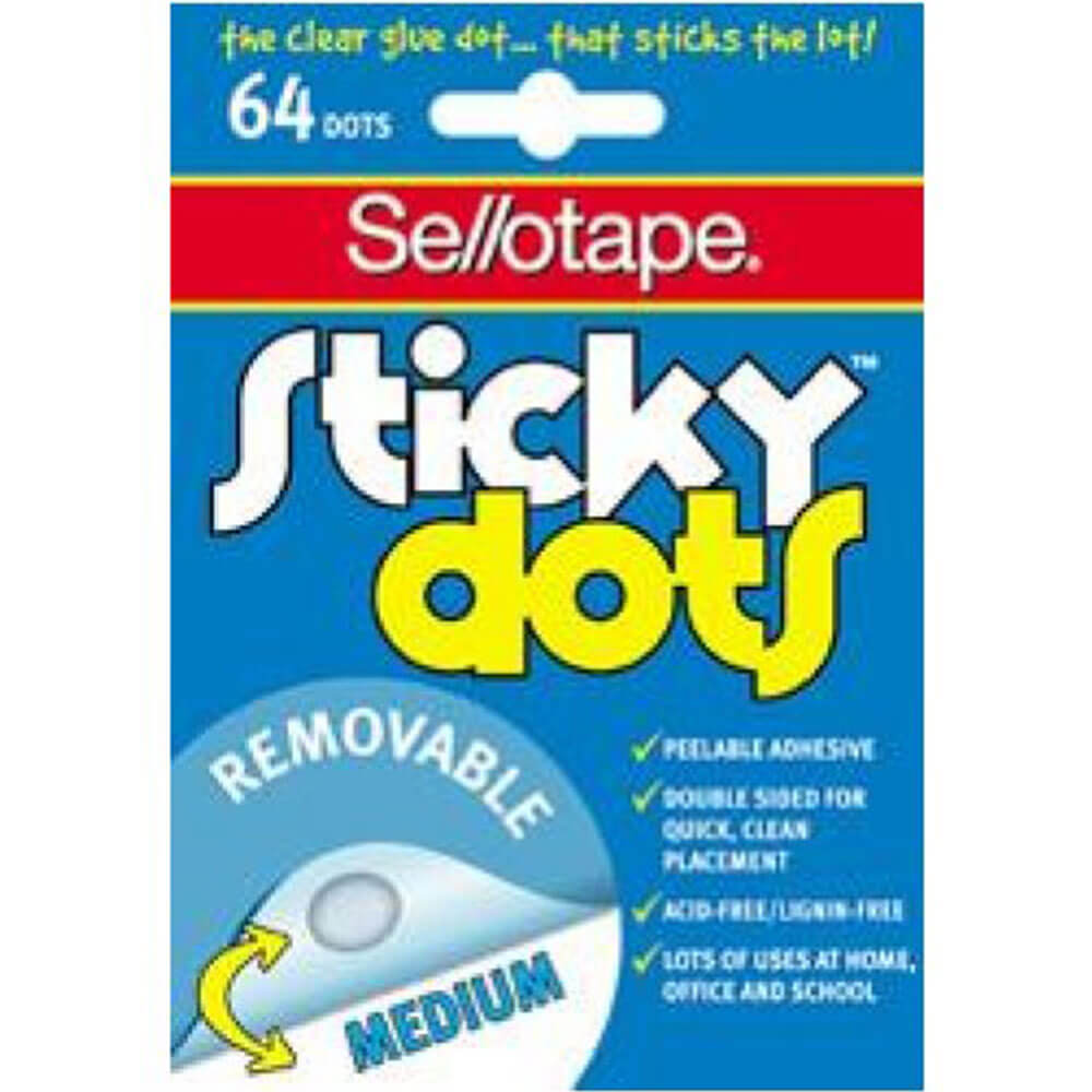 Sellotape Sticky Dots Medium (64 Dots)