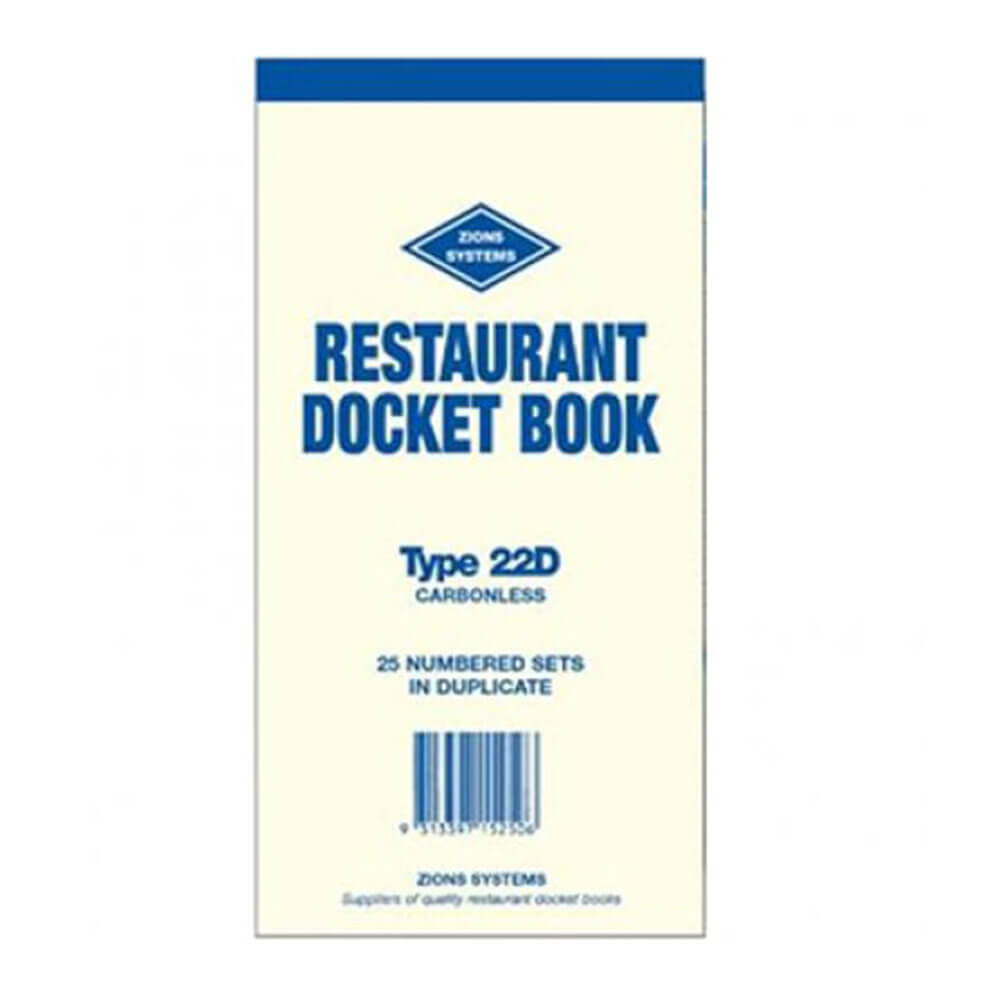 Zions Carbonless Duplica Restaurant Docket Book