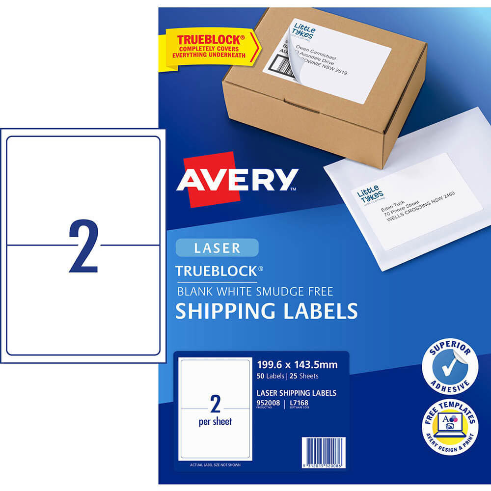 Avery Laser Shipping Etiquetas (50 piezas)