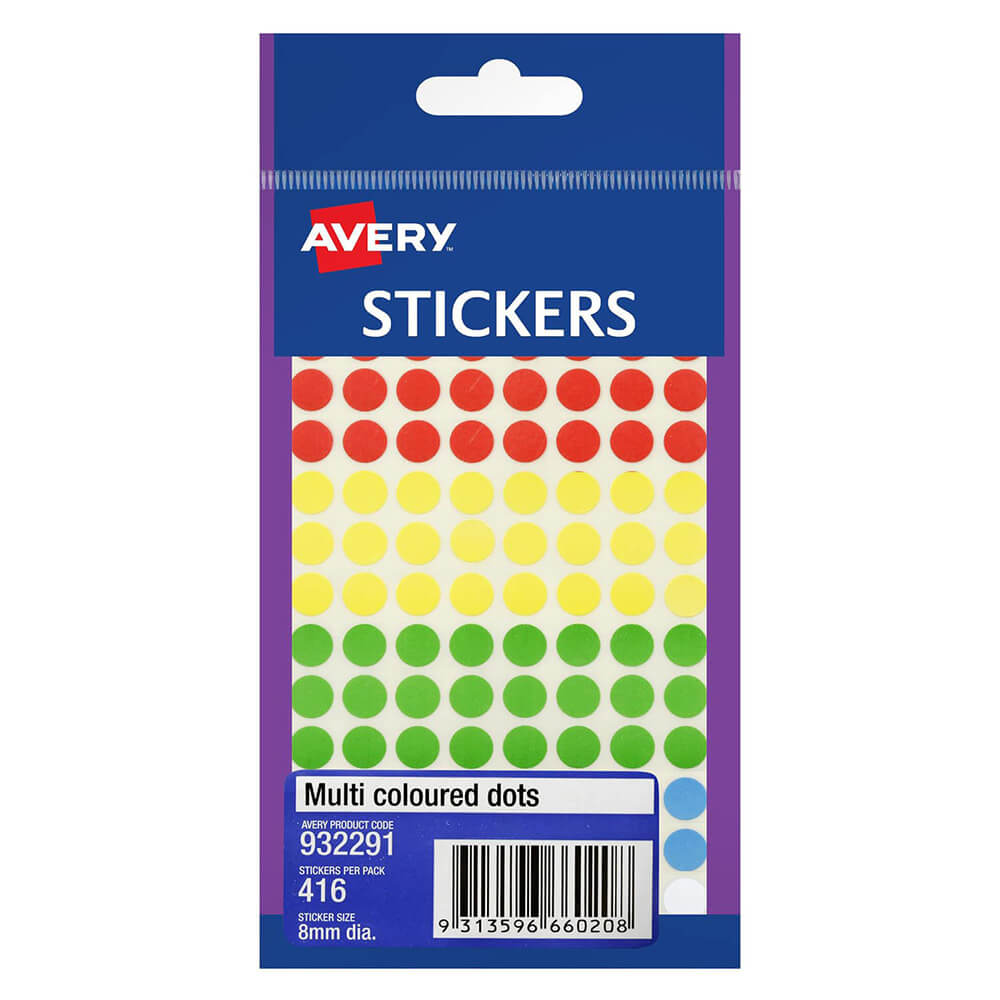 Avery F/P dot label 8mm (pakke med 10)