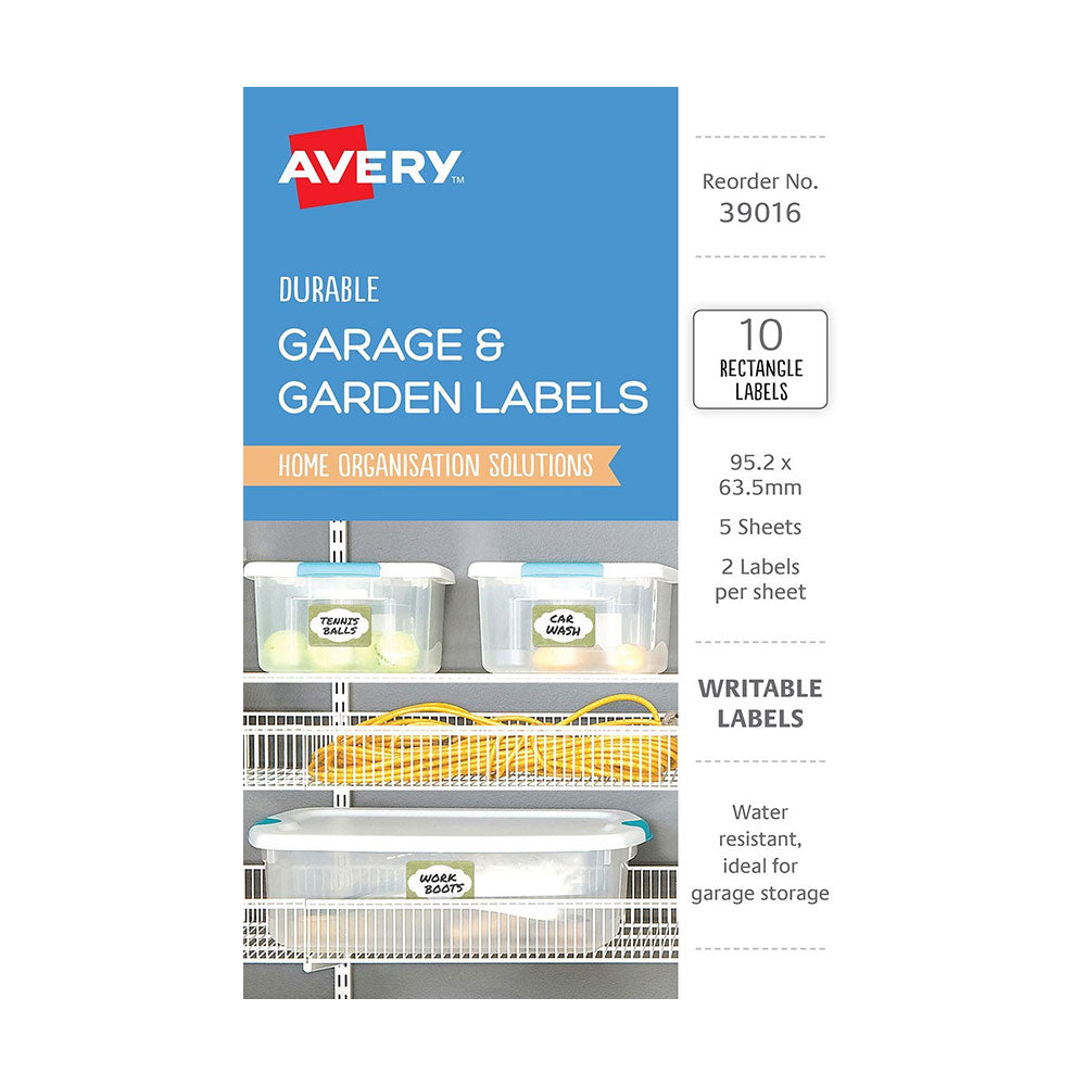 Étiquettes de garage Avery en écriture 10pcs (95x64 mm)