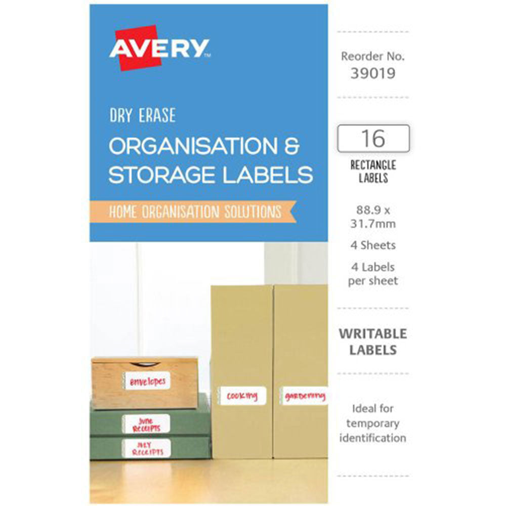 Avery slet Organiser etiketter 16 stk (89x32mm)