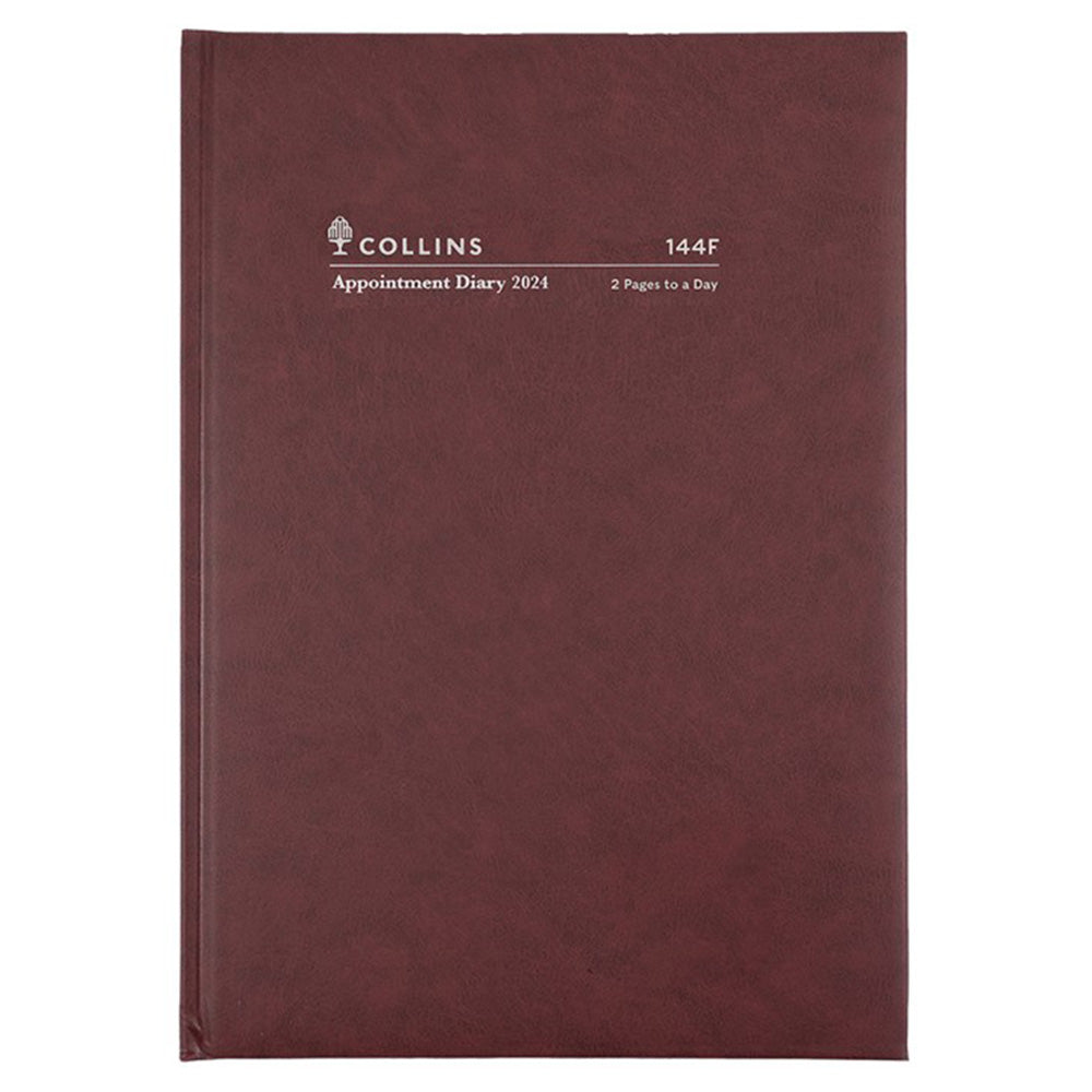 Collins Debden A4 2024 Appointment Diary (Burgundy)