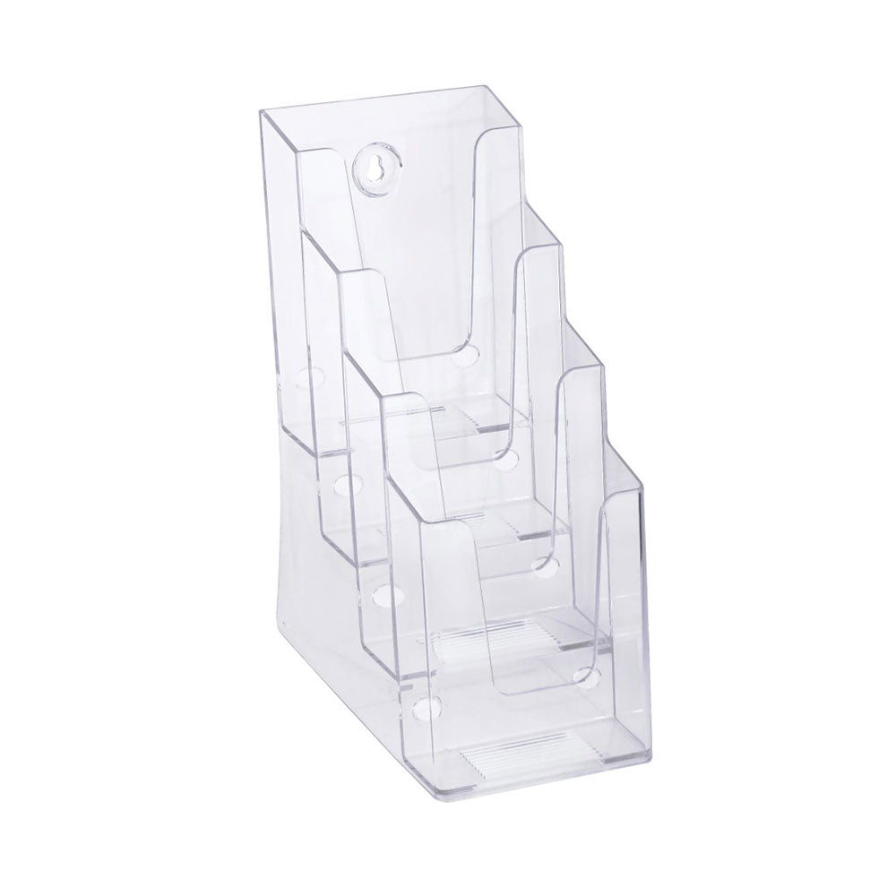 Italplast 4 Tier Desk/Wall Mount Brochure Holder (Clear)