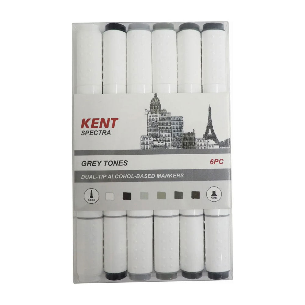 Kent Spectraグラフィックデザインマーカーセット6pcs