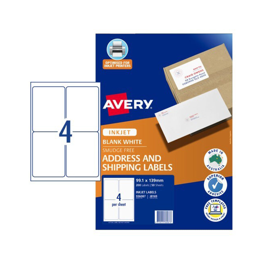 Avery -label voor inkjetprinter 50 stks