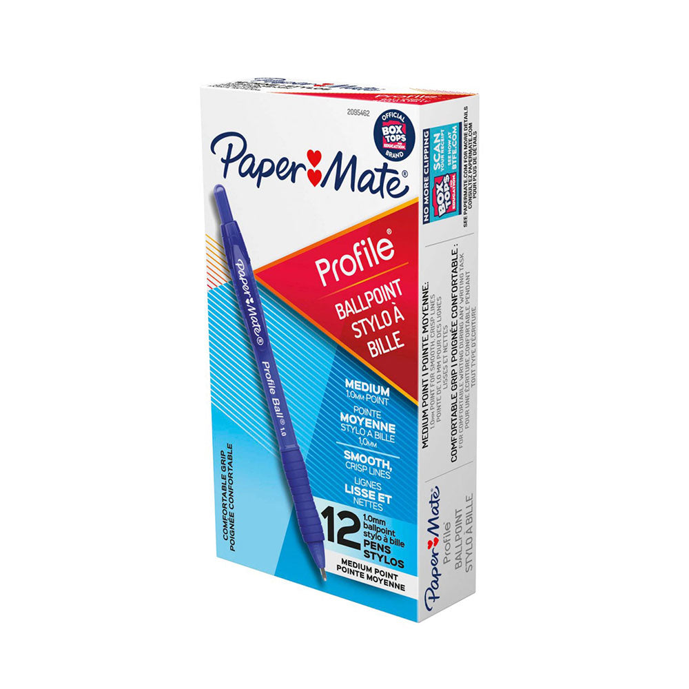 PAPERMATE -profil infällbar penna 1.0mm 12 st