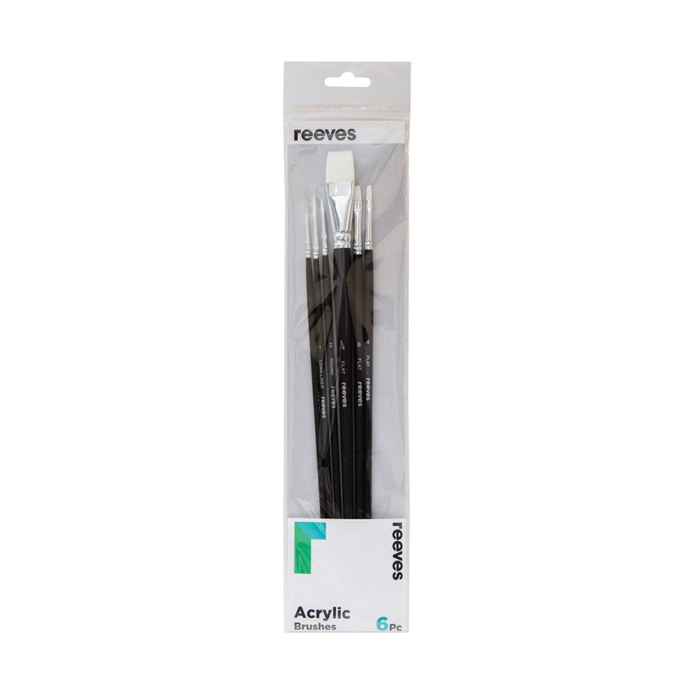 Reeves Short Handle Paint Brush Set (Pack of 6)