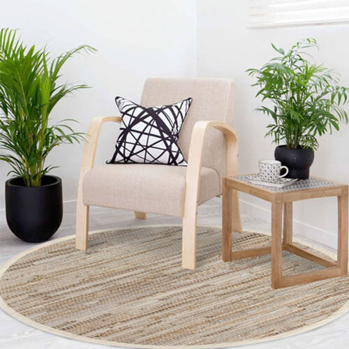 Dolomites Jute Cotton Round Floor Rug 150cm