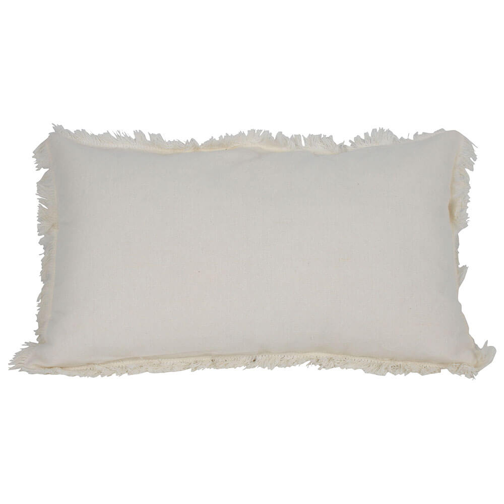 Ripley Waffle Cushion with Fringing Cream