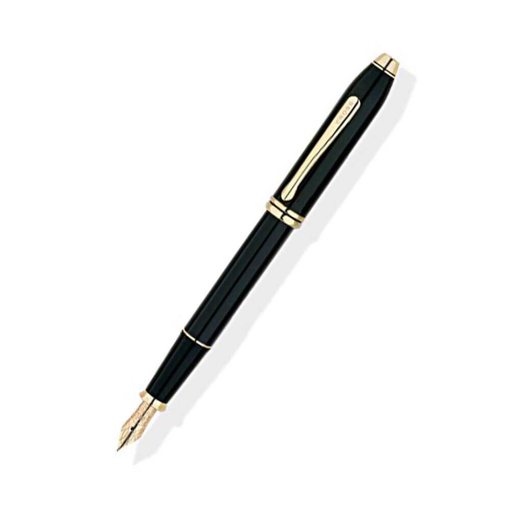 Townsend 23ct Gold Plated Black Lacquer Pen